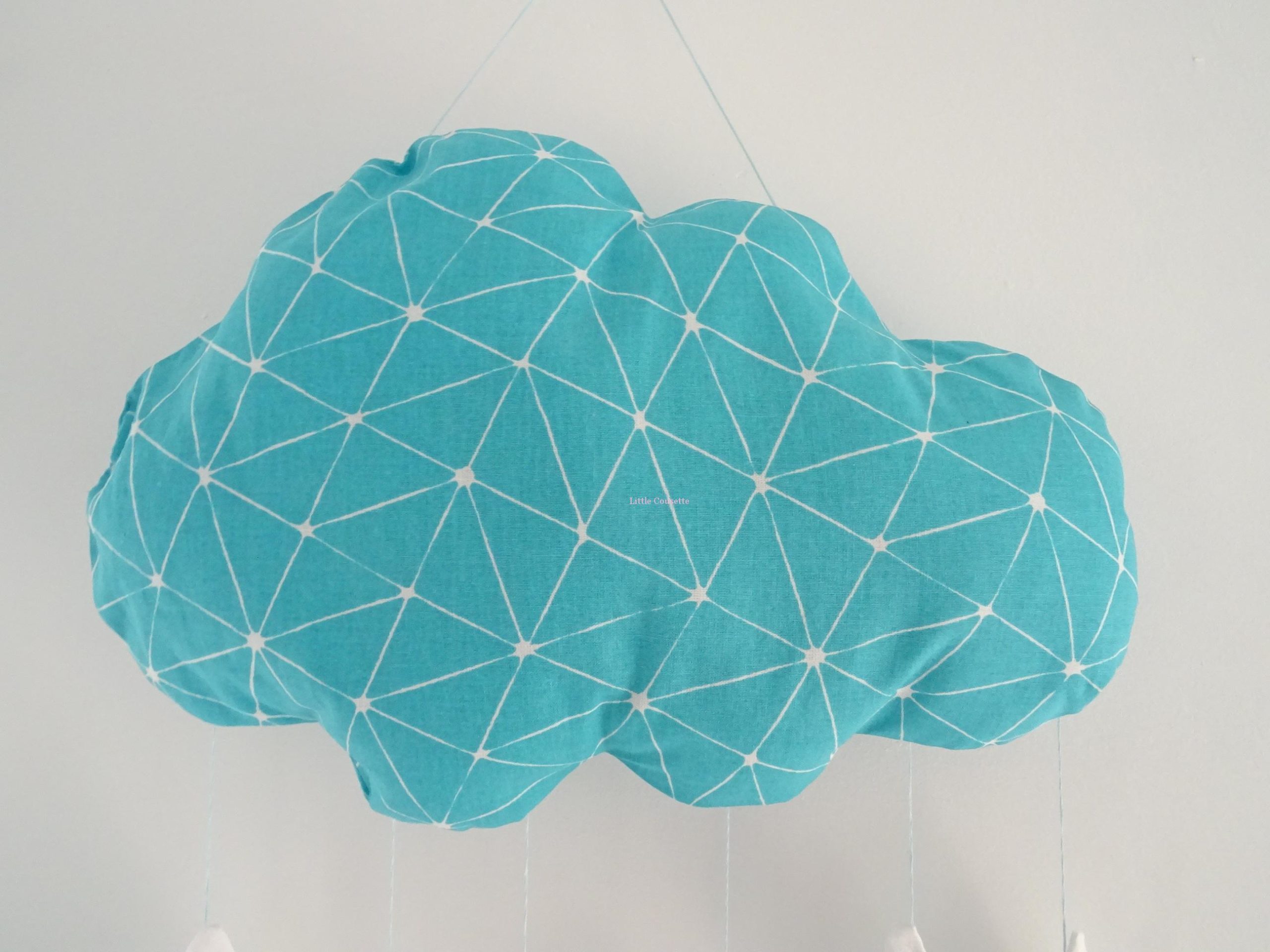 Coussin nuage prénom turquoise par Little Cousette zoom