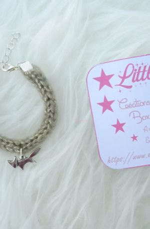 bracelet tricotin breloque renardeau