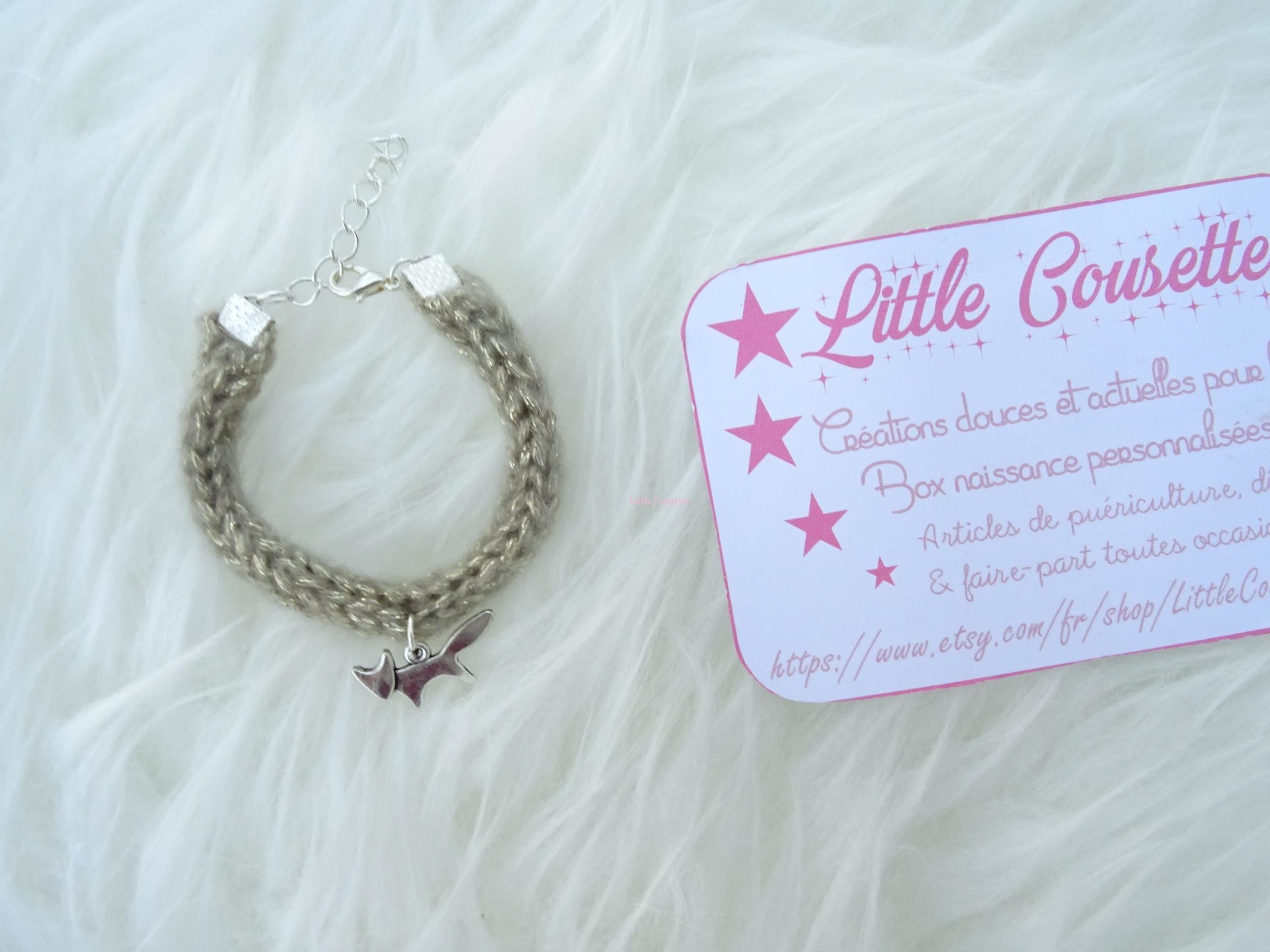 bracelet tricotin breloque renardeau