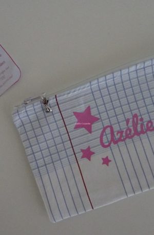 Trousse à personnaliser motifs lignes cahier d'école