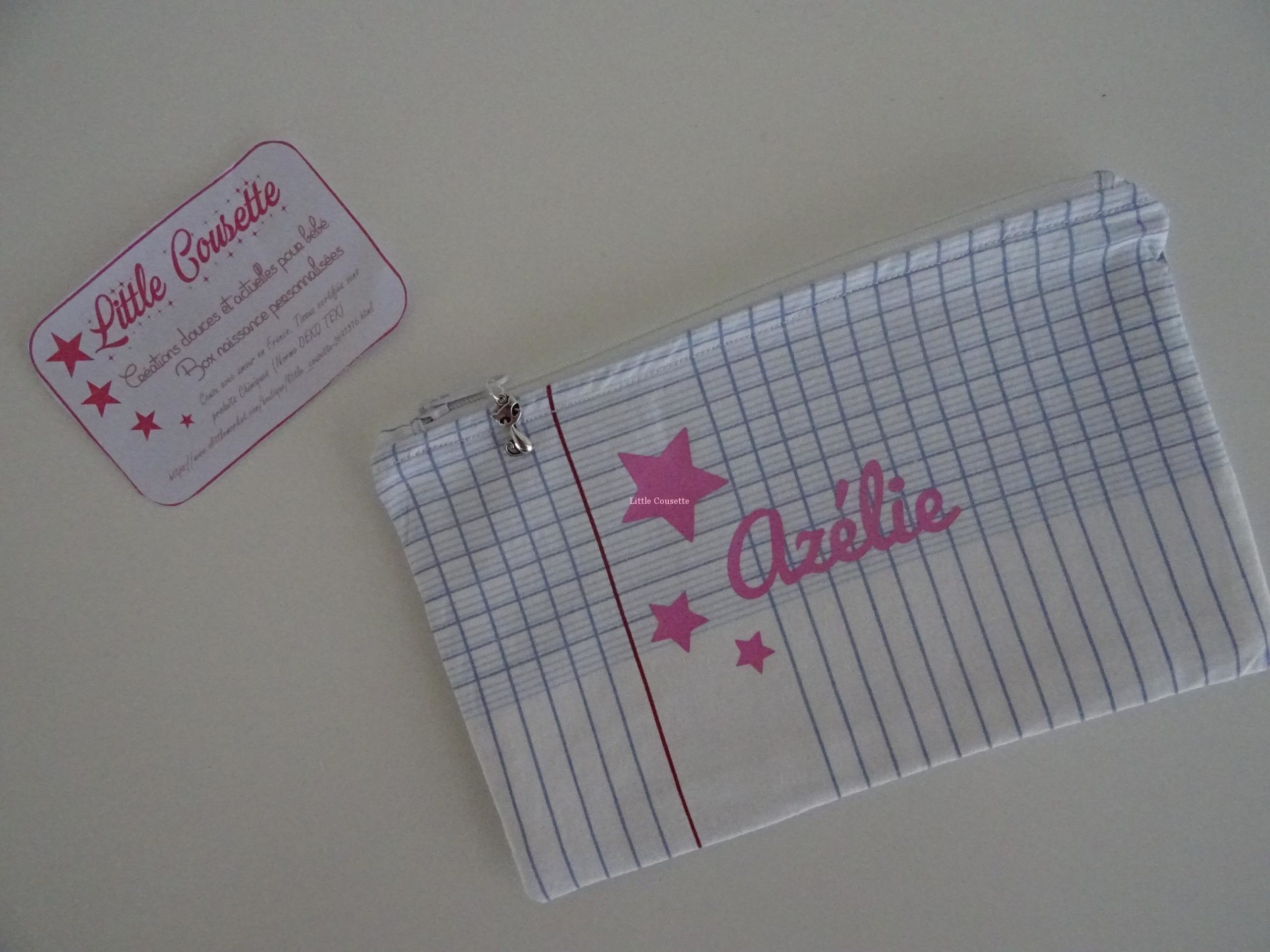 Trousse à personnaliser motifs lignes cahier d'école