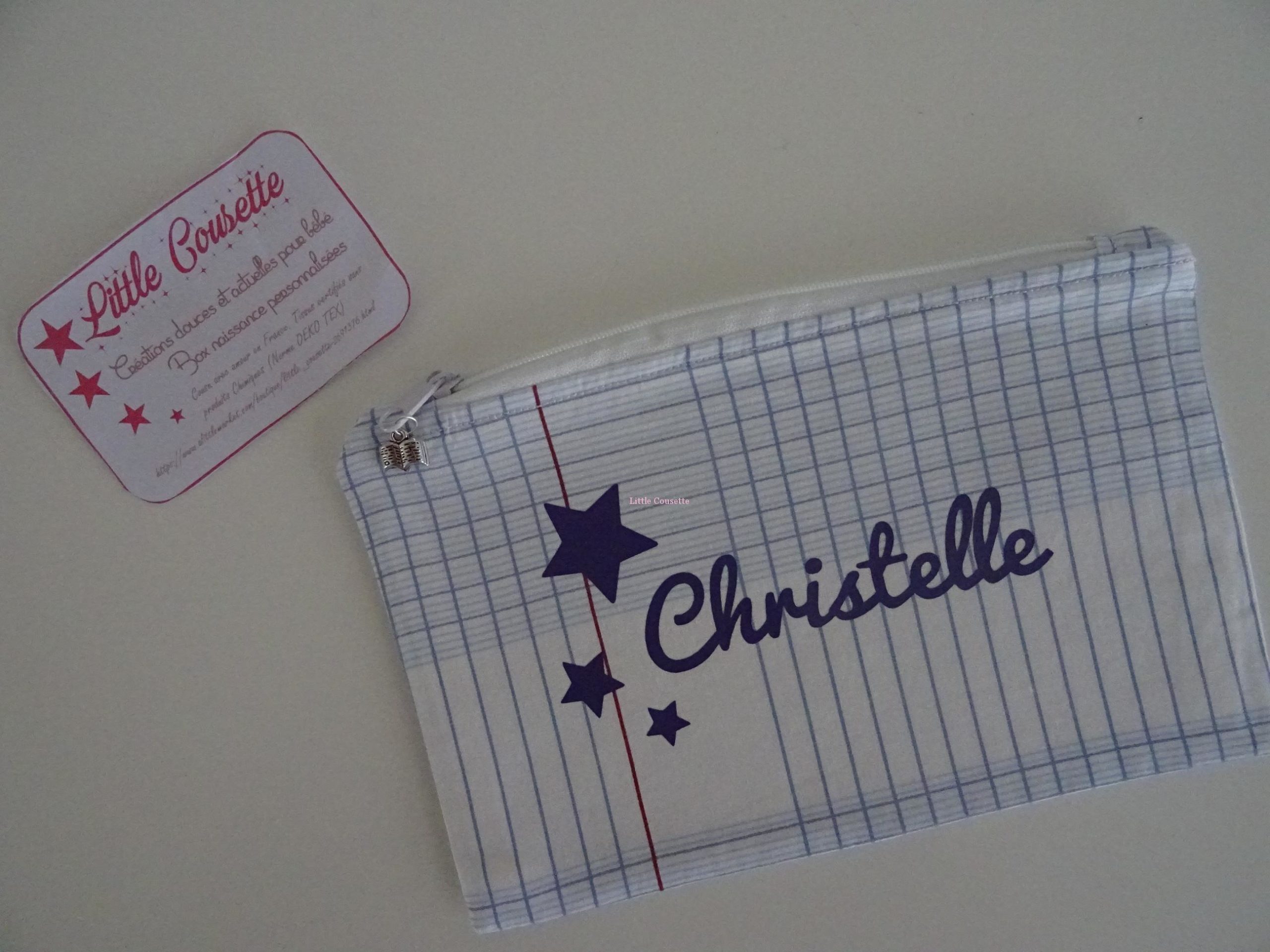 Trousse à personnaliser motifs lignes cahier d'école – Image 3