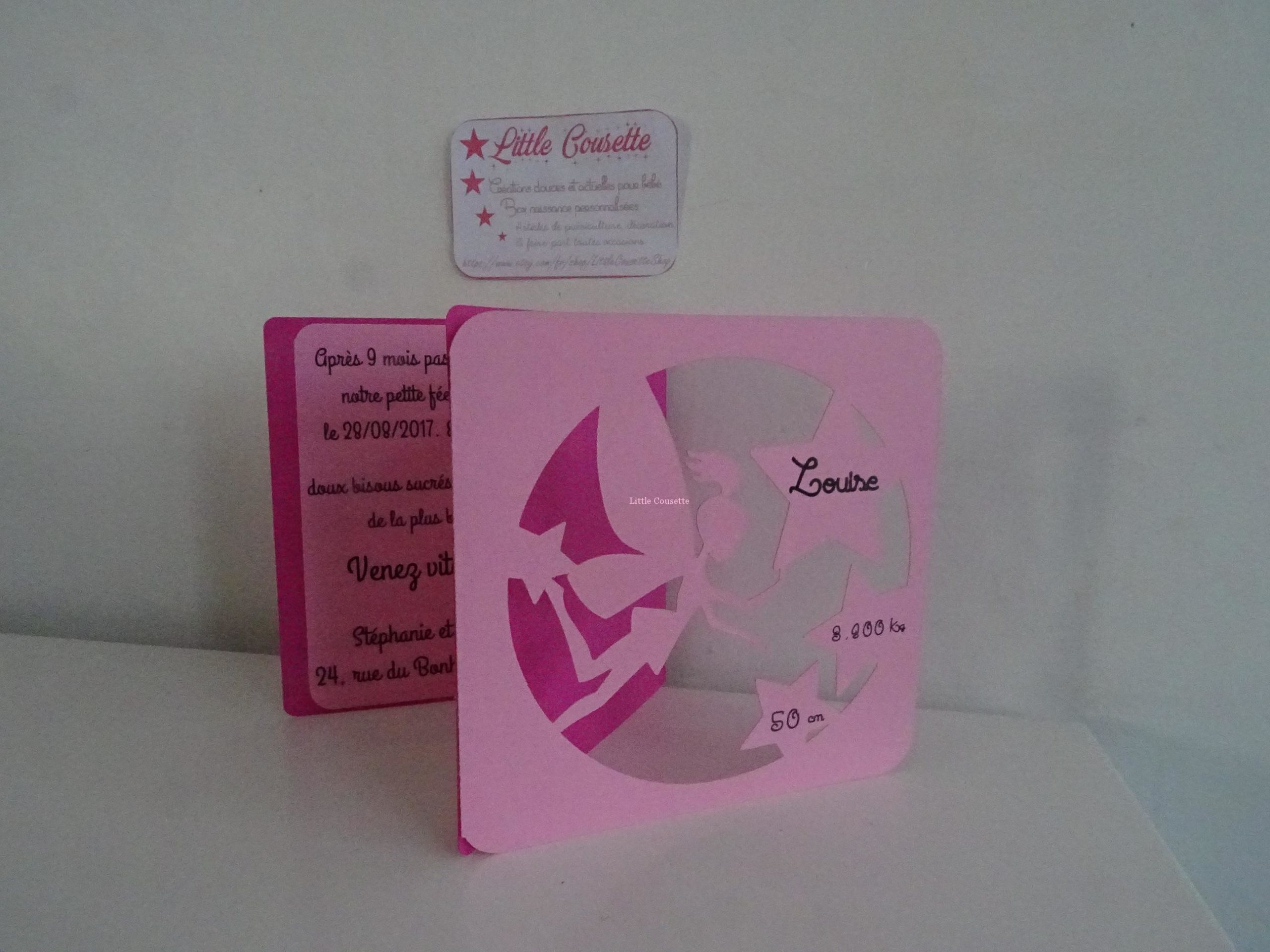 Faire-part naissance baptême 3 volets modèle fée et étoiles – Image 6