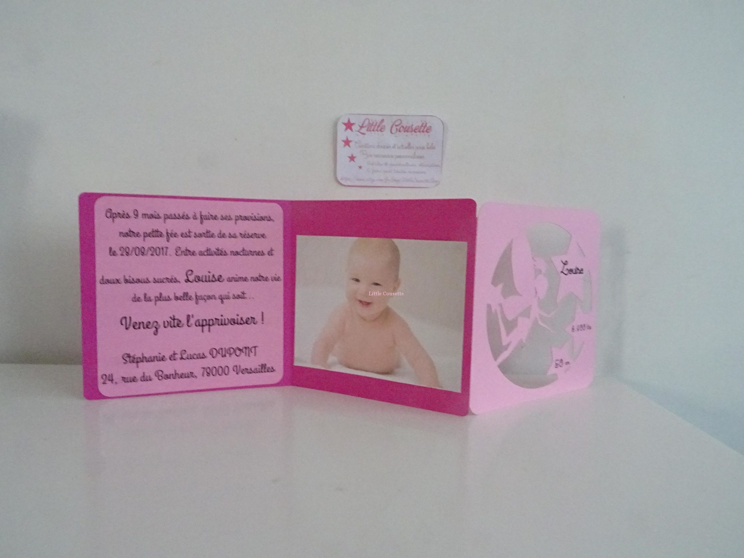 Faire-part naissance baptême 3 volets modèle fée et étoiles – Image 5