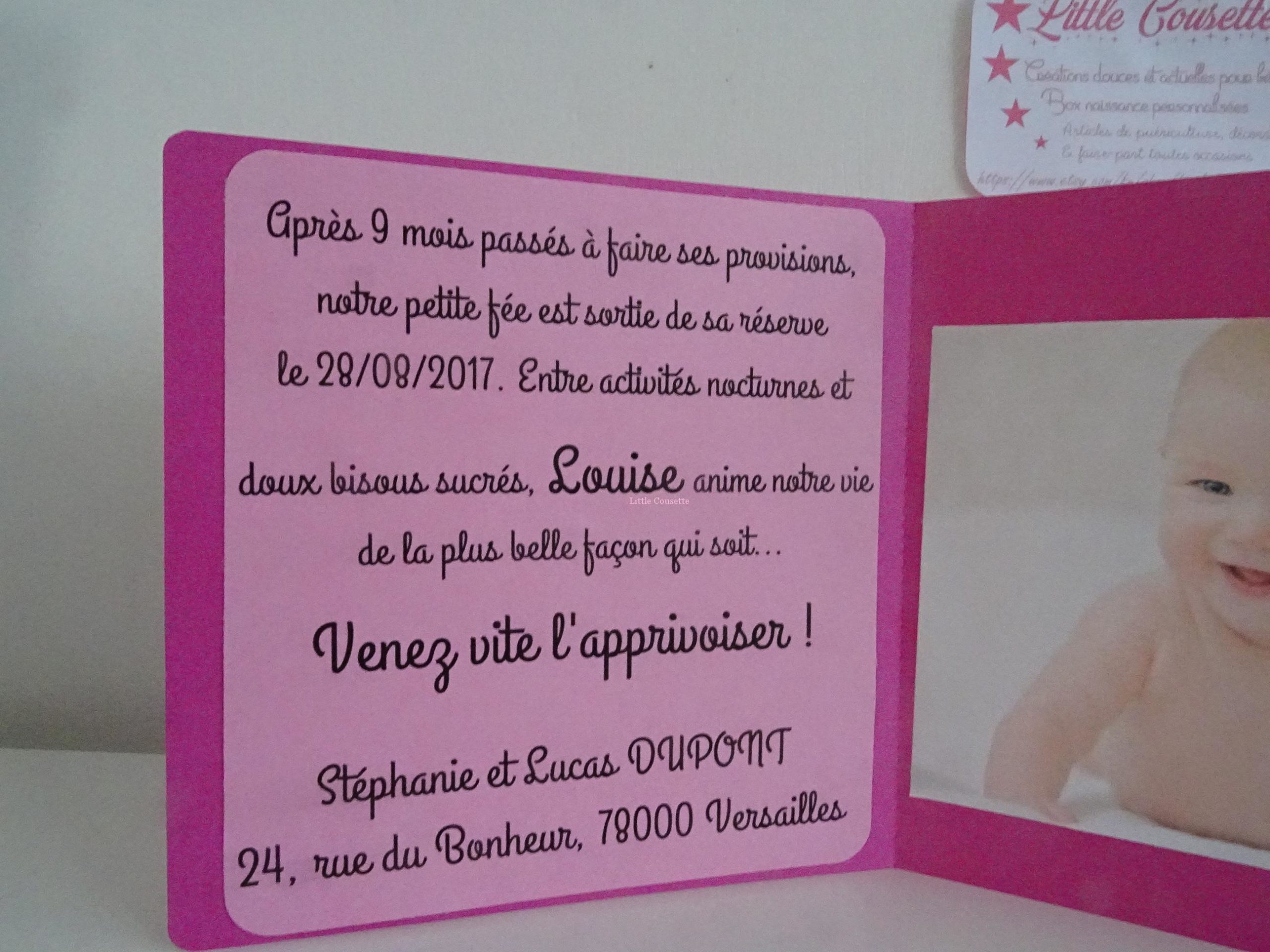 Faire-part naissance baptême 3 volets modèle fée et étoiles – Image 4