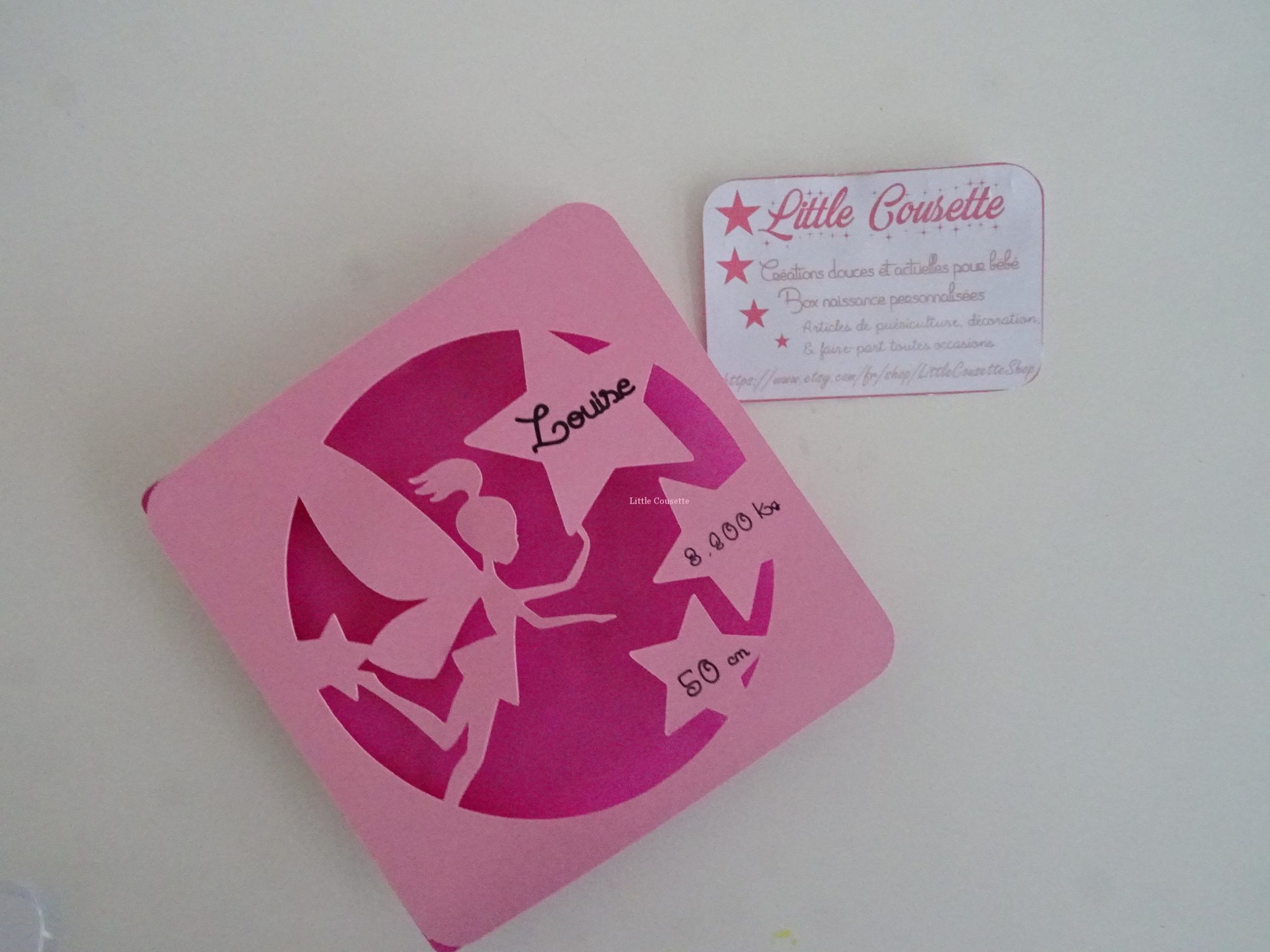 Faire-part naissance baptême 3 volets modèle fée et étoiles – Image 2