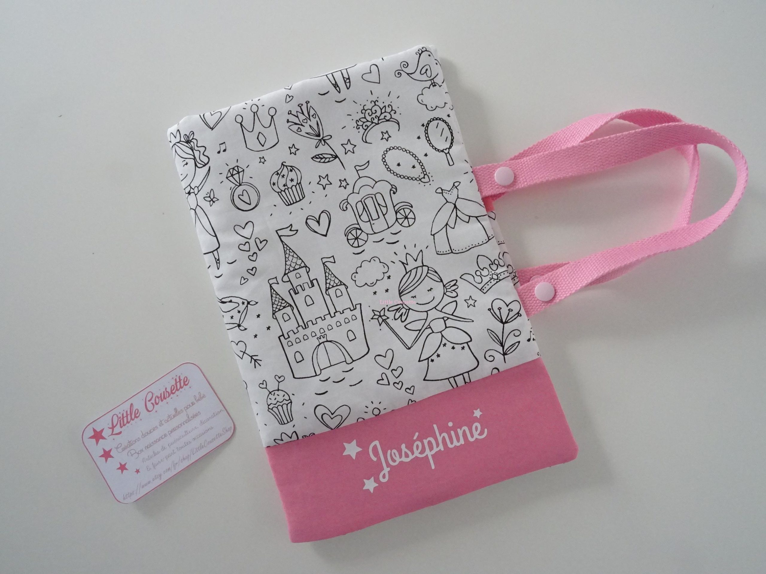 Grande pochette et trousse à colorier nomade avec tissu à colorier