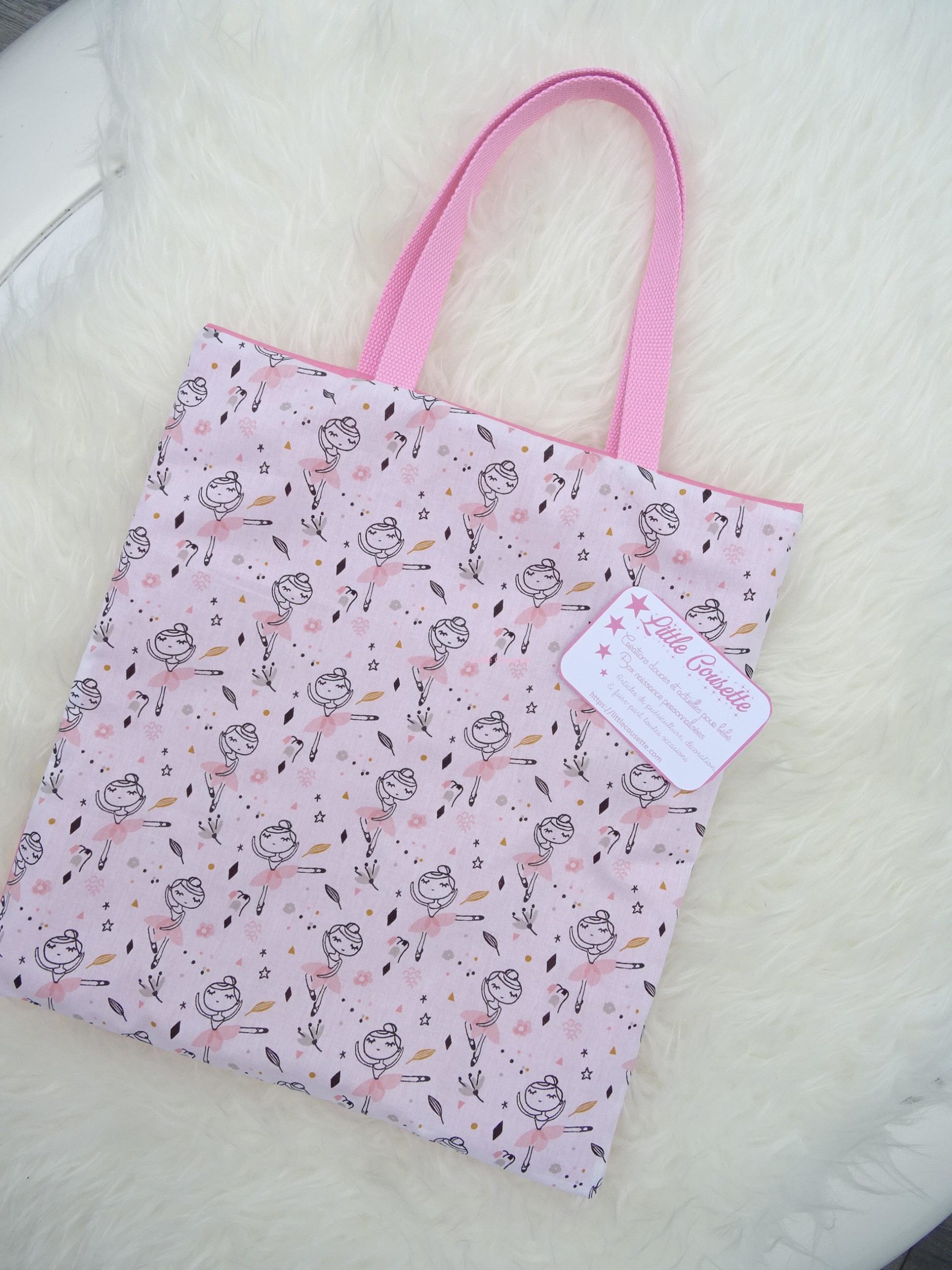 Tote bag sac plat sac de bibliothèque maternelle – Image 11