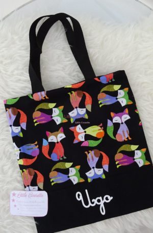 Tote bag sac plat sac de bibliothèque maternelle