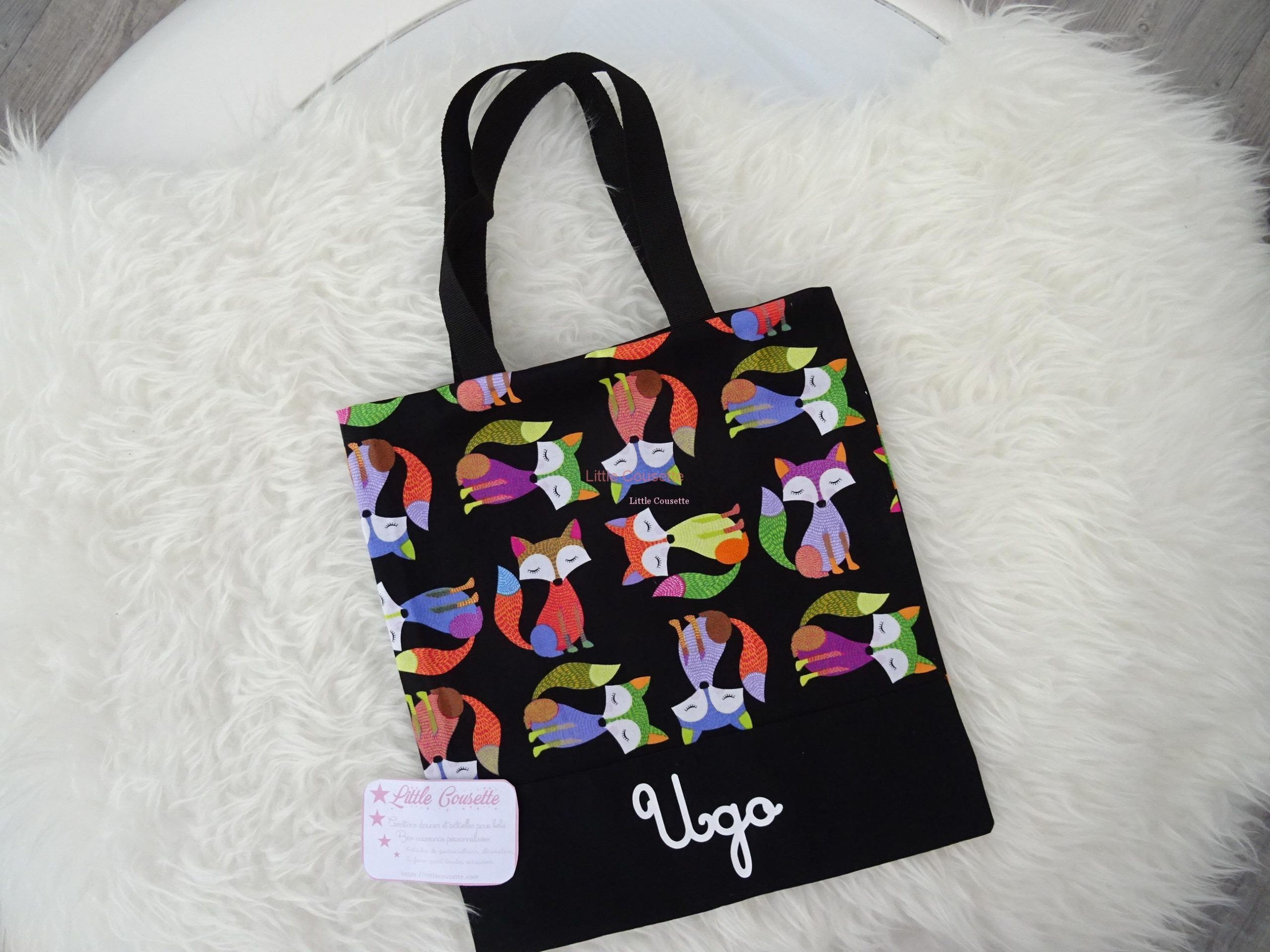 Tote bag sac plat sac de bibliothèque maternelle