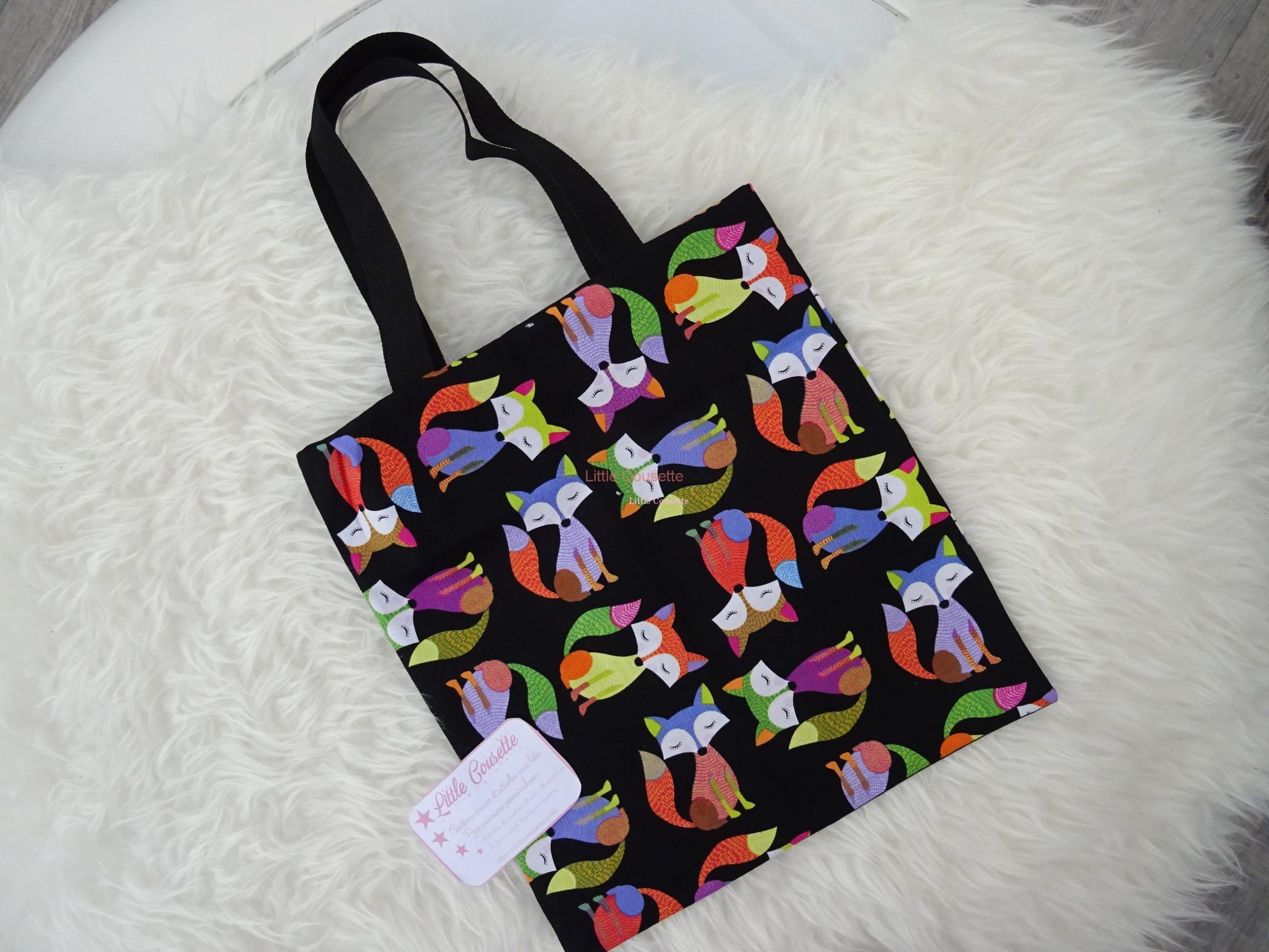 Tote bag sac plat sac de bibliothèque maternelle – Image 12