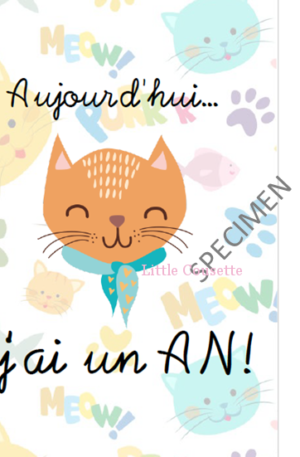 Lot de 24 cartes-étape ou cartes-jalon pour suivre la croissance de bébé thème chiens et chats