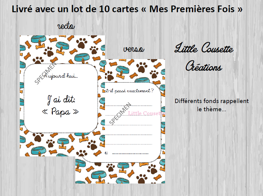 Lot de 24 cartes-étape ou cartes-jalon pour suivre la croissance de bébé thème chiens et chats – Image 4