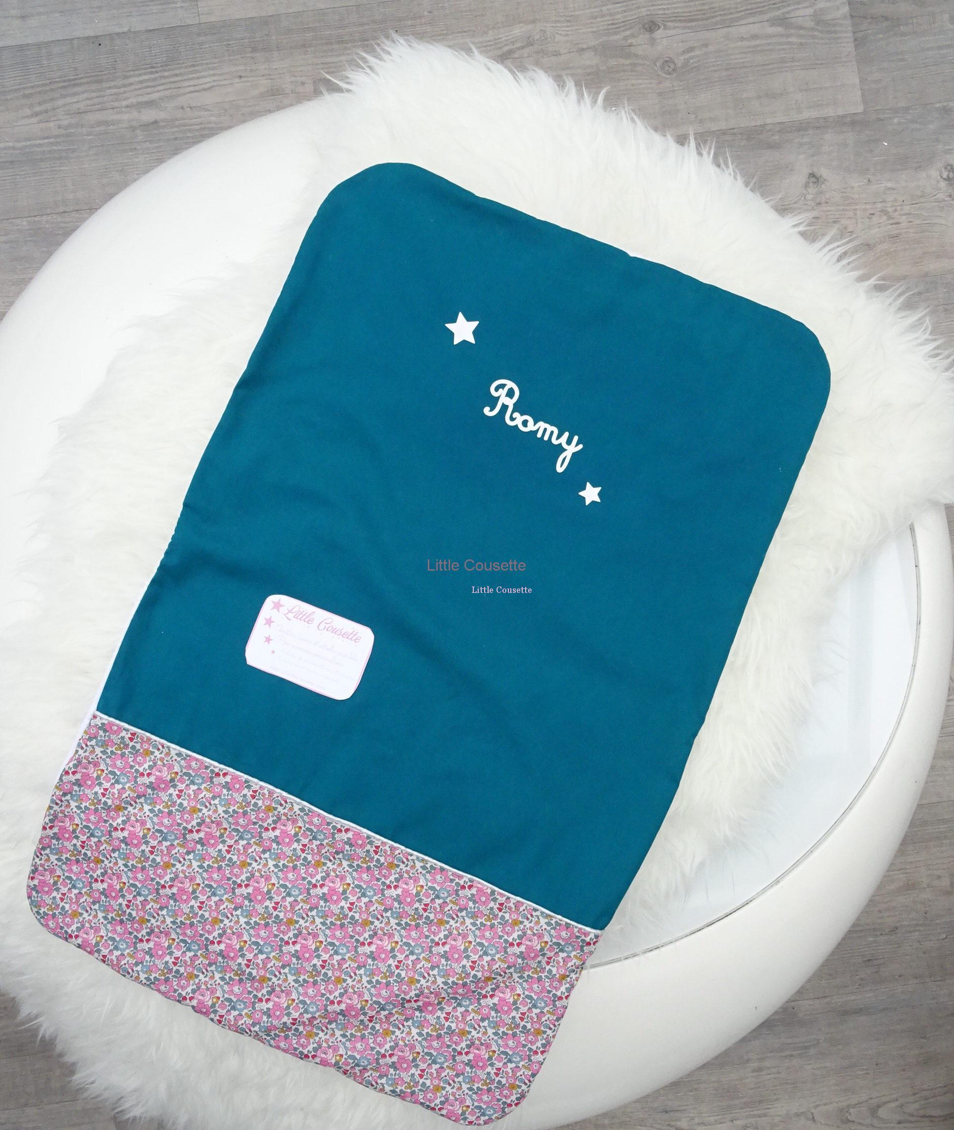 Tapis de change nomade personnalisable prénom/tissu