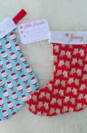 Botte ou chaussette de Noël personnalisée prénom