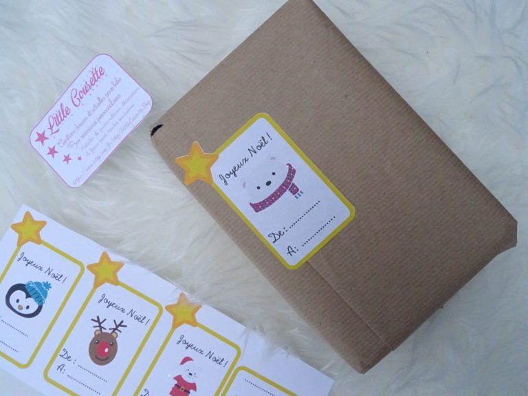 Lot de 6 étiquettes Noël papier cartonné ou autocollantes pour décorer vos cadeaux de Noël