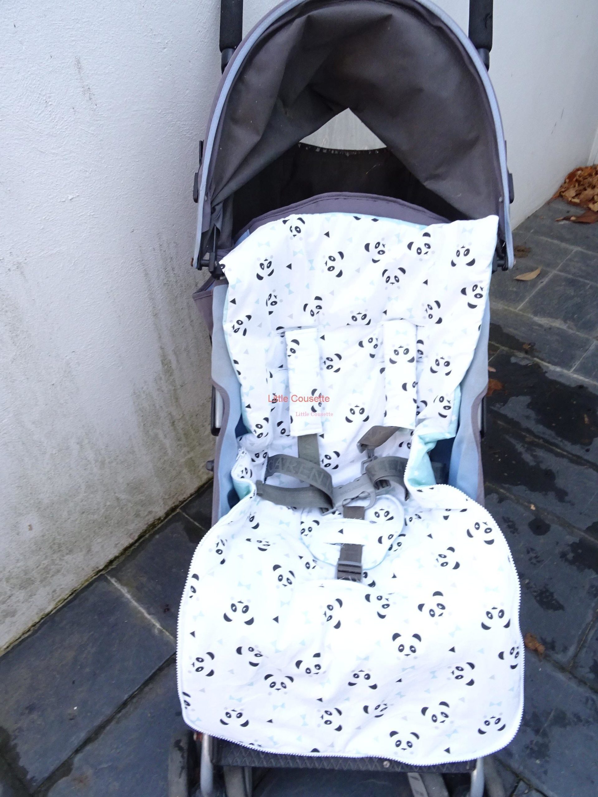 Chancelière poussette universelle en tissu Liberty of London avec couvre-jambes détachable par zip et ses cache sangles assortis en tissu – Image 4