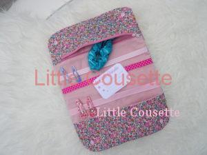 Intérieur pochette à barrettes personnalisée prénom