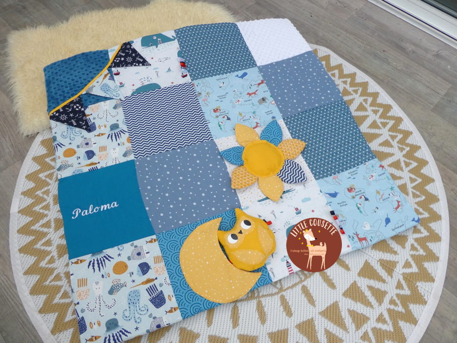 Tapis d'éveil sensoriel personnalisable pour bébé et enfant Montessori multi-activités d’éveil