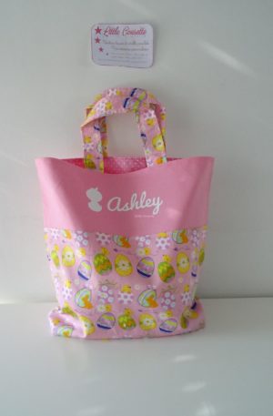 Mini Tote Bag sac plat pour chasse aux oeufs de Pâques