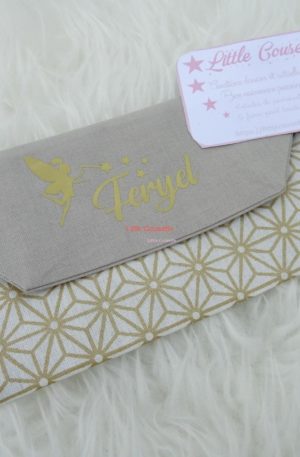 Faire-part naissance baptême pochette tissu et personnalisation de votre choix