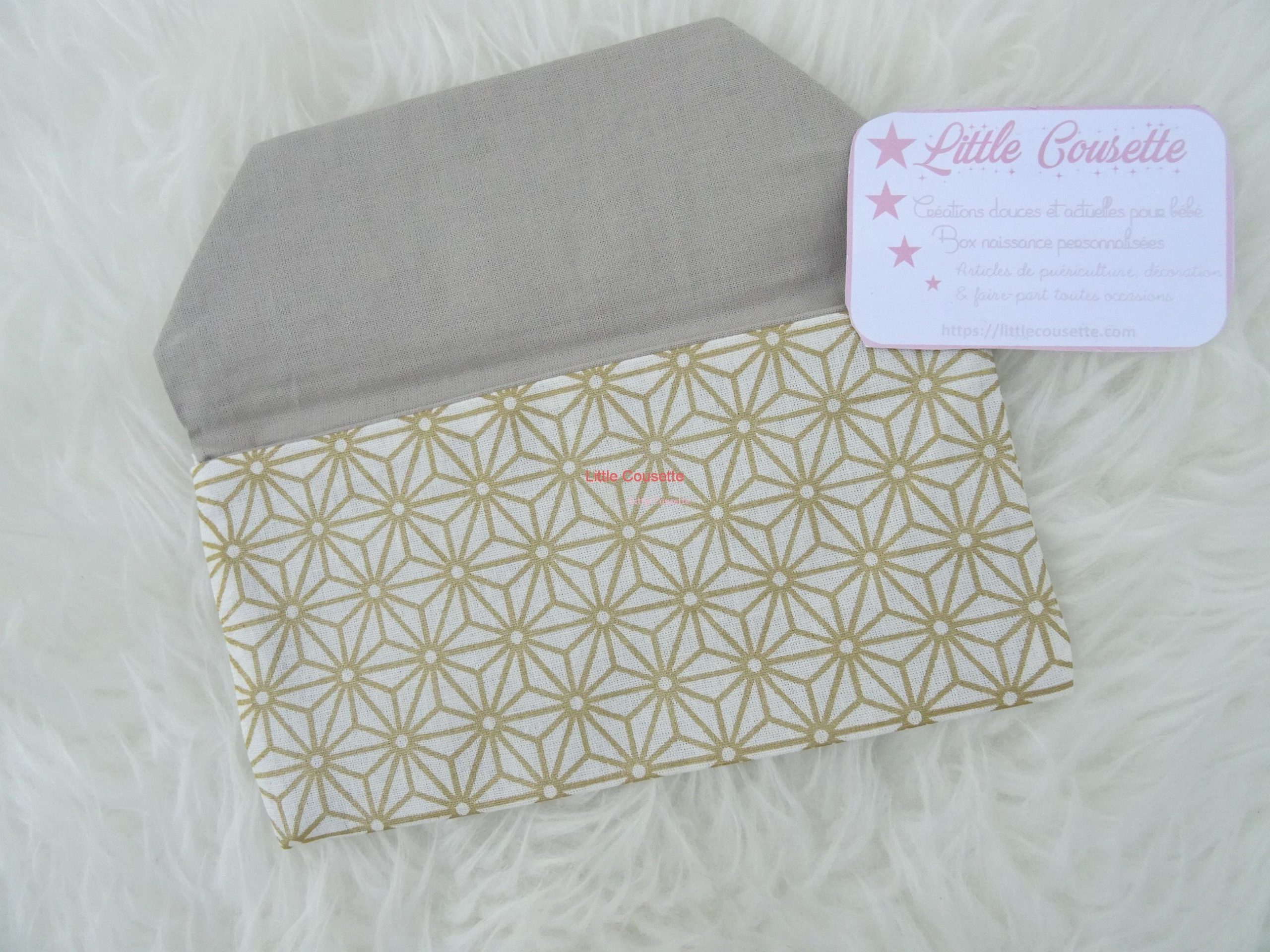Faire-part naissance baptême pochette tissu et personnalisation de votre choix – Image 2