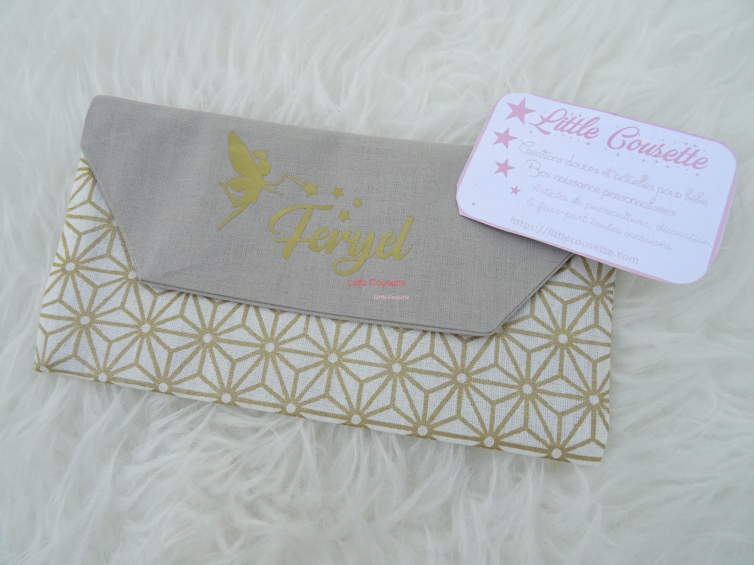 Faire-part naissance baptême pochette tissu et personnalisation de votre choix – Image 6