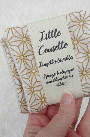 Lot de 5 lingettes en tissu éponge biologique non blanchi