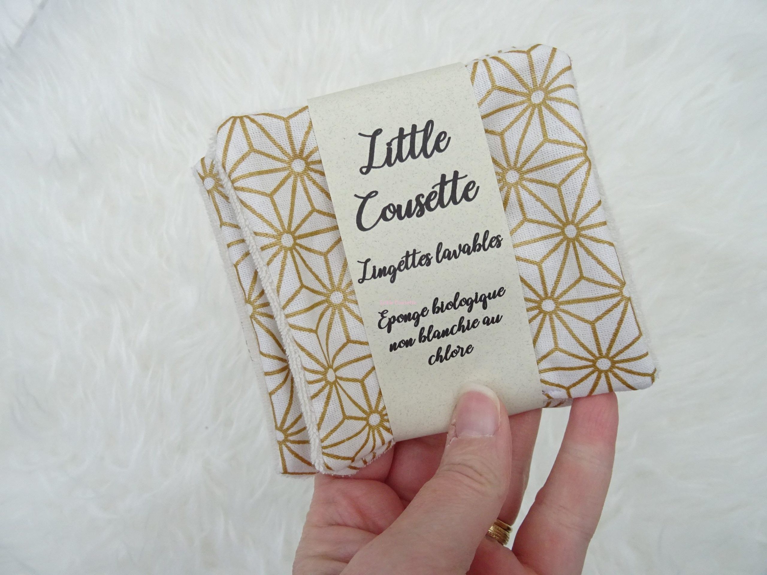 Lot de 5 lingettes en tissu éponge biologique non blanchi