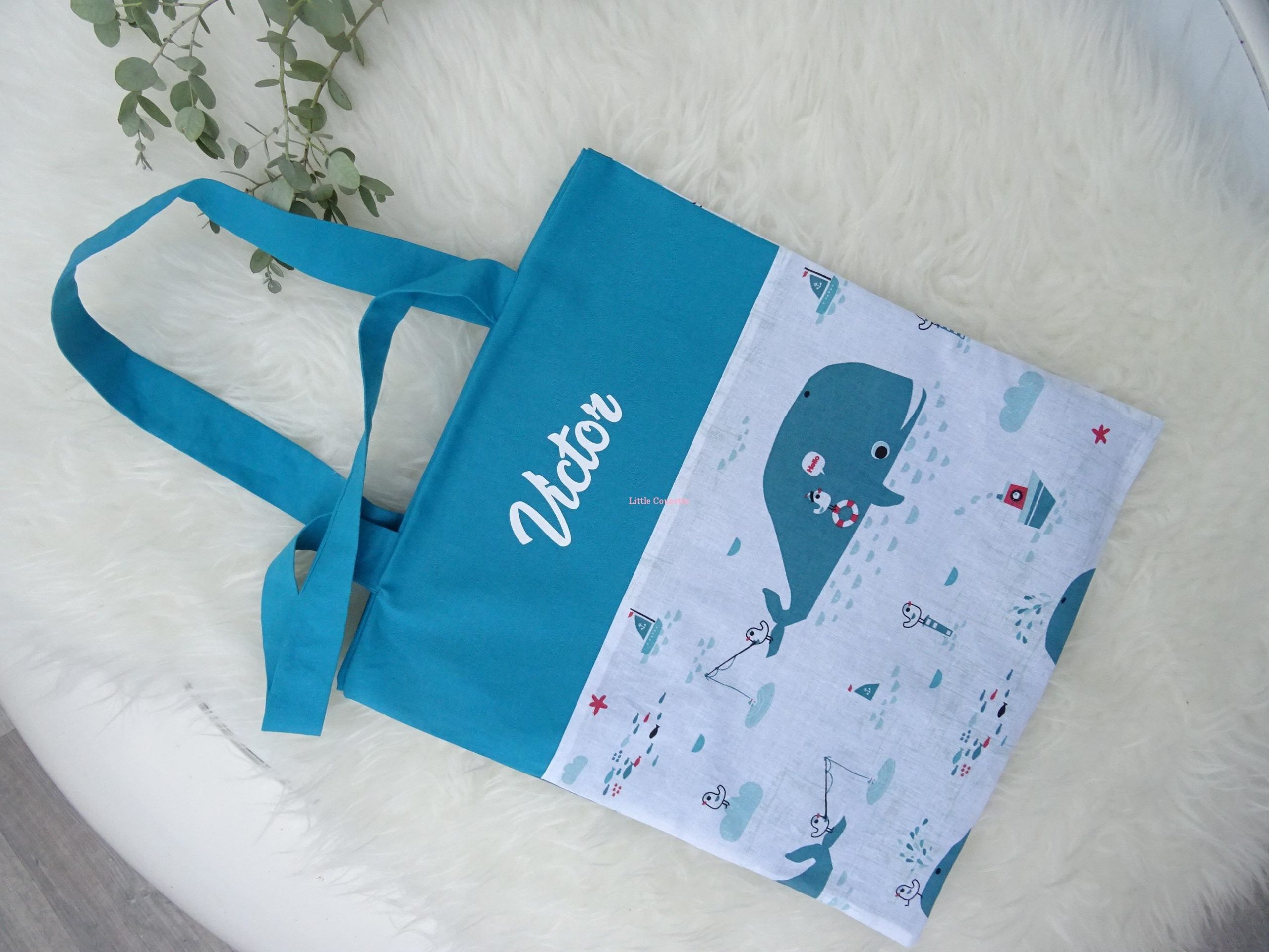 Tote bag sac plat sac de bibliothèque maternelle – Image 17