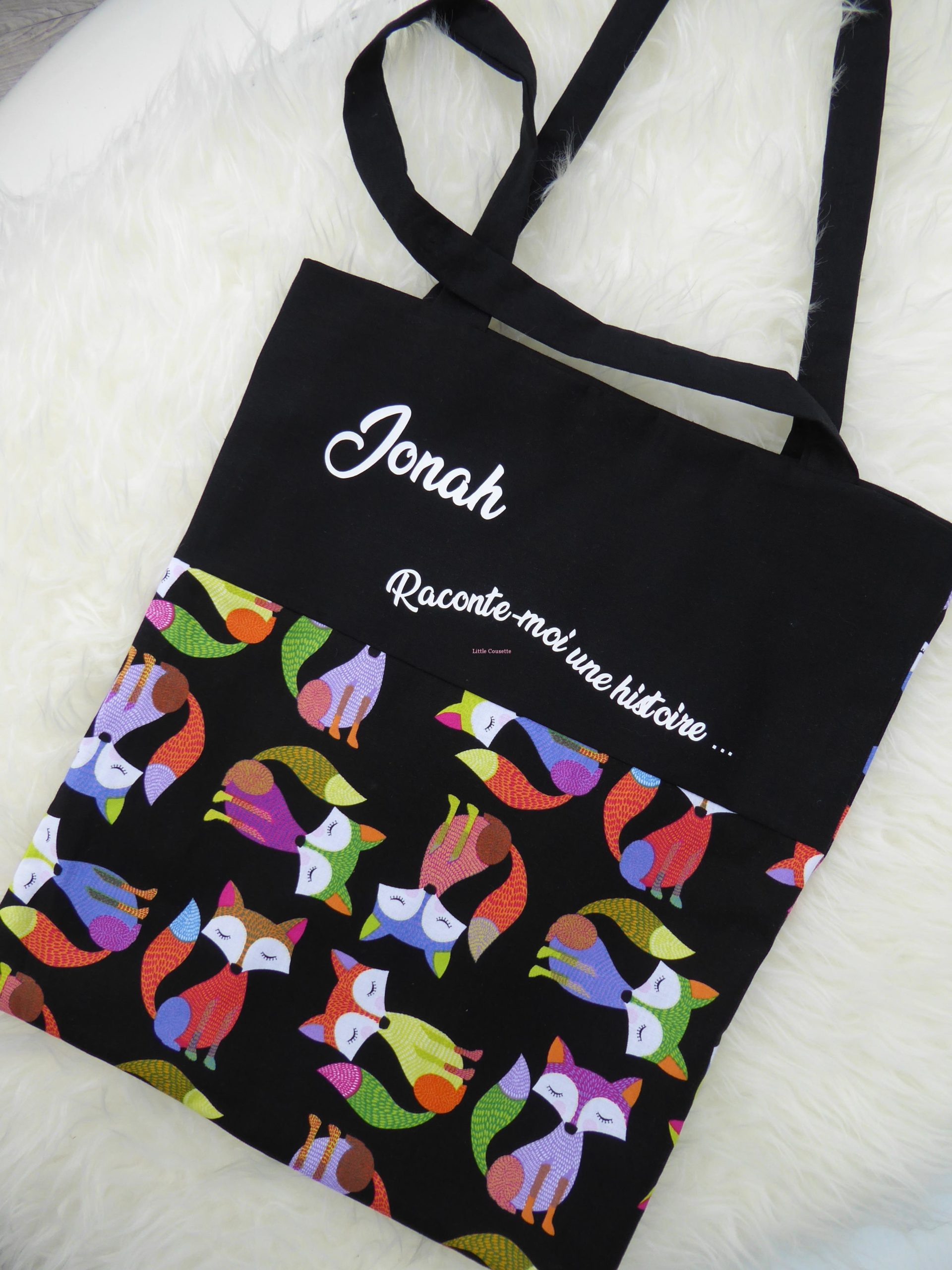 Tote bag sac plat sac de bibliothèque maternelle – Image 13