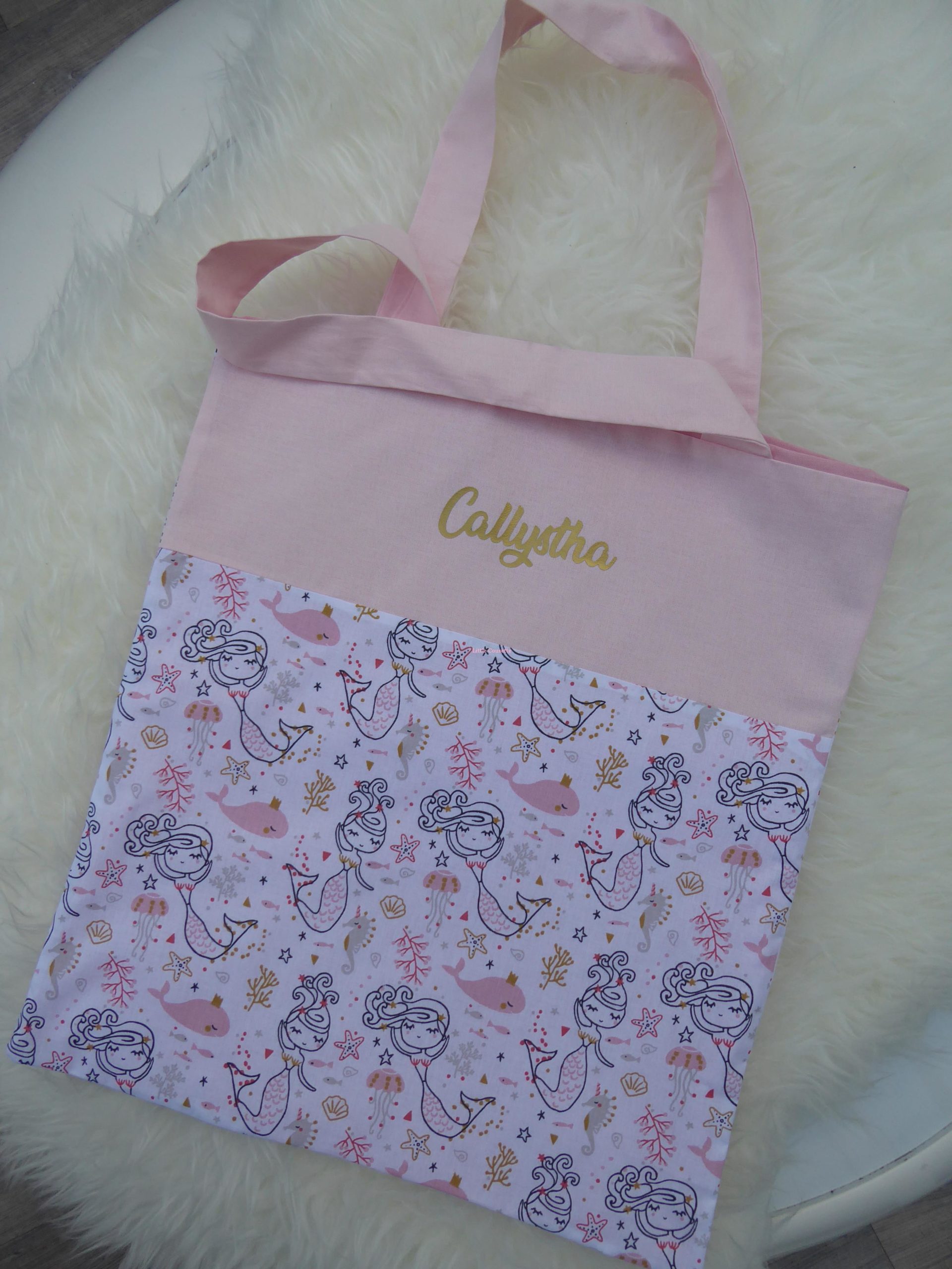 Tote bag sac plat sac de bibliothèque maternelle – Image 18