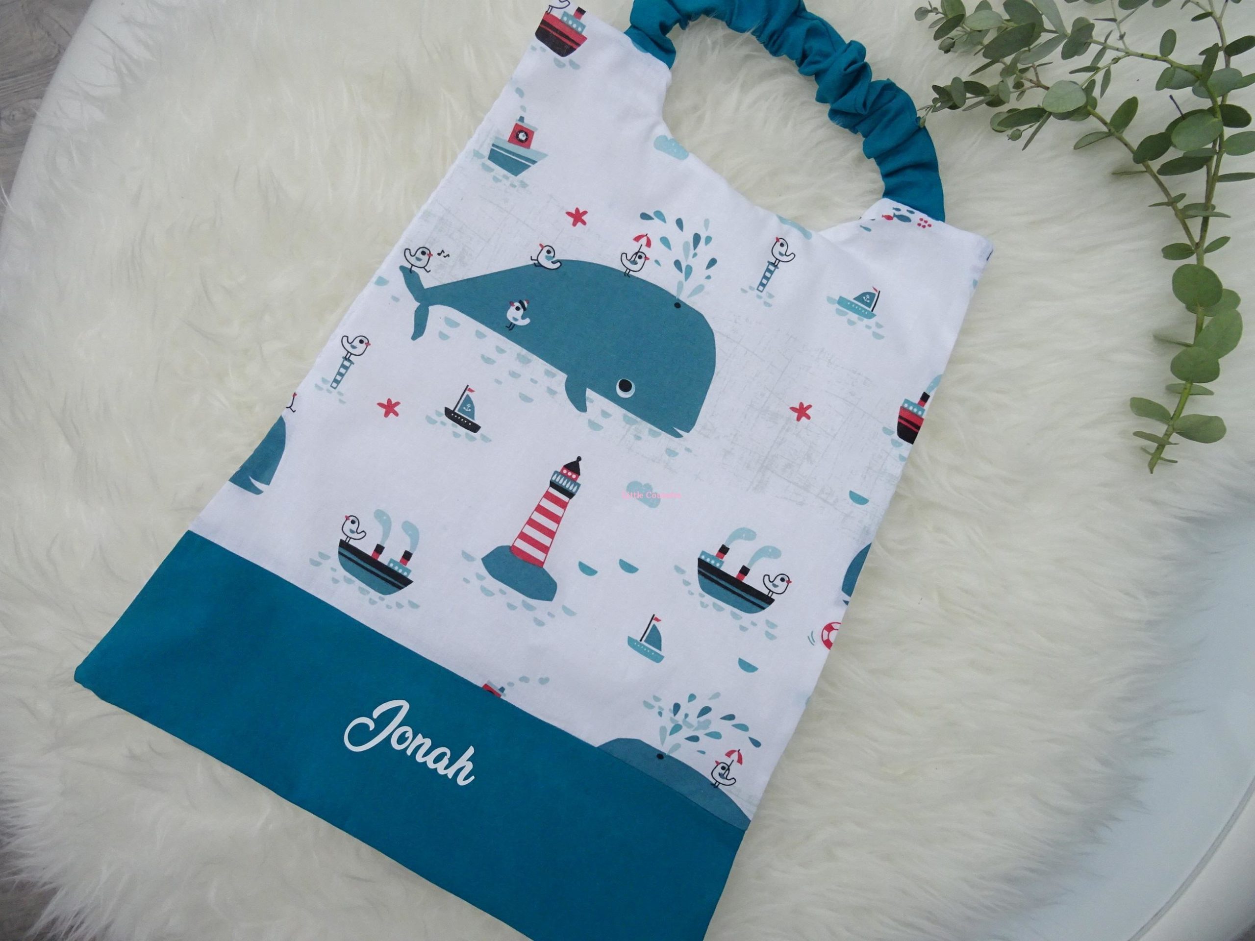 Serviette élastiquée cantine maternelle pour enfant personnalisée avec le prénom – Image 10