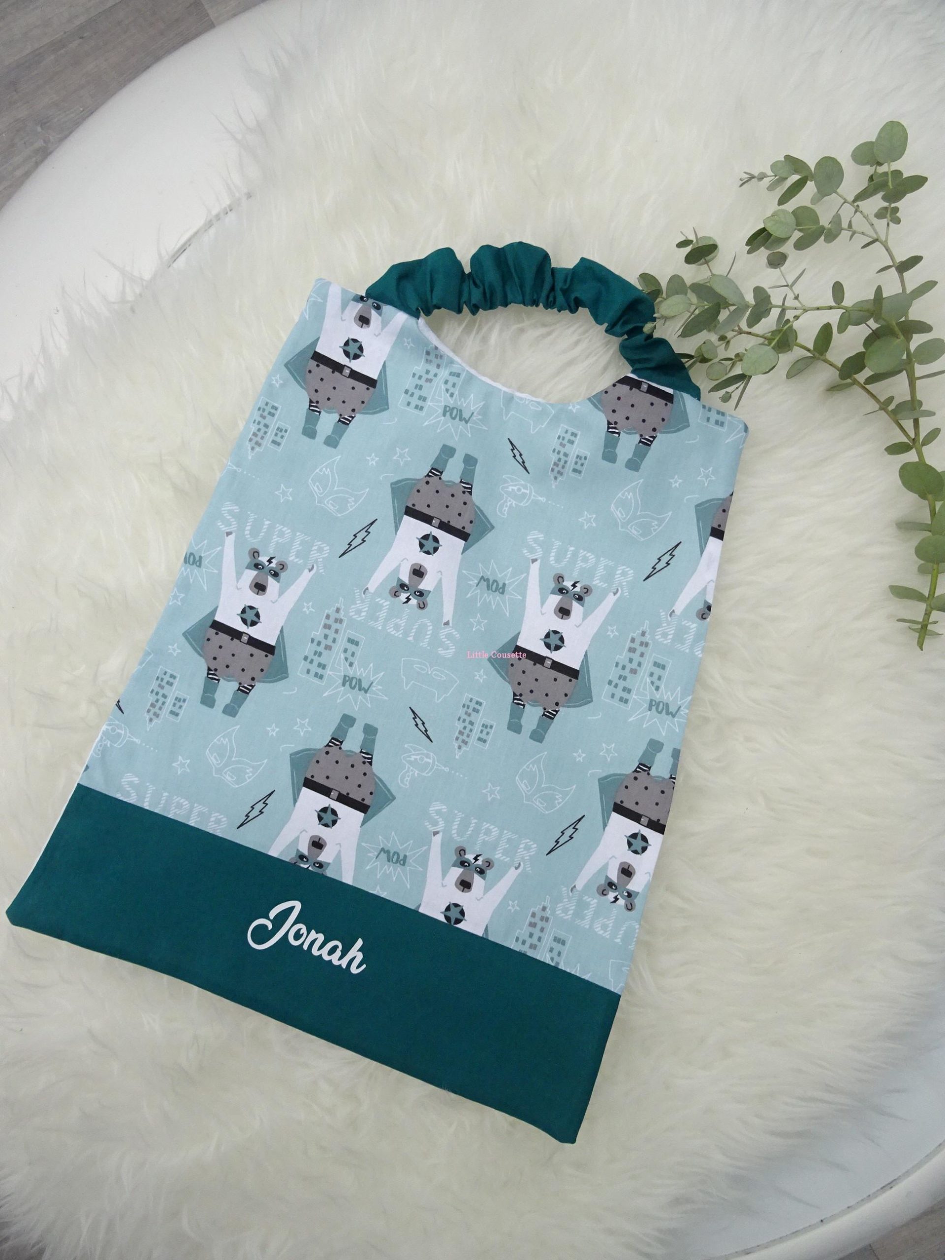 Serviette élastiquée cantine maternelle pour enfant personnalisée avec le prénom – Image 6