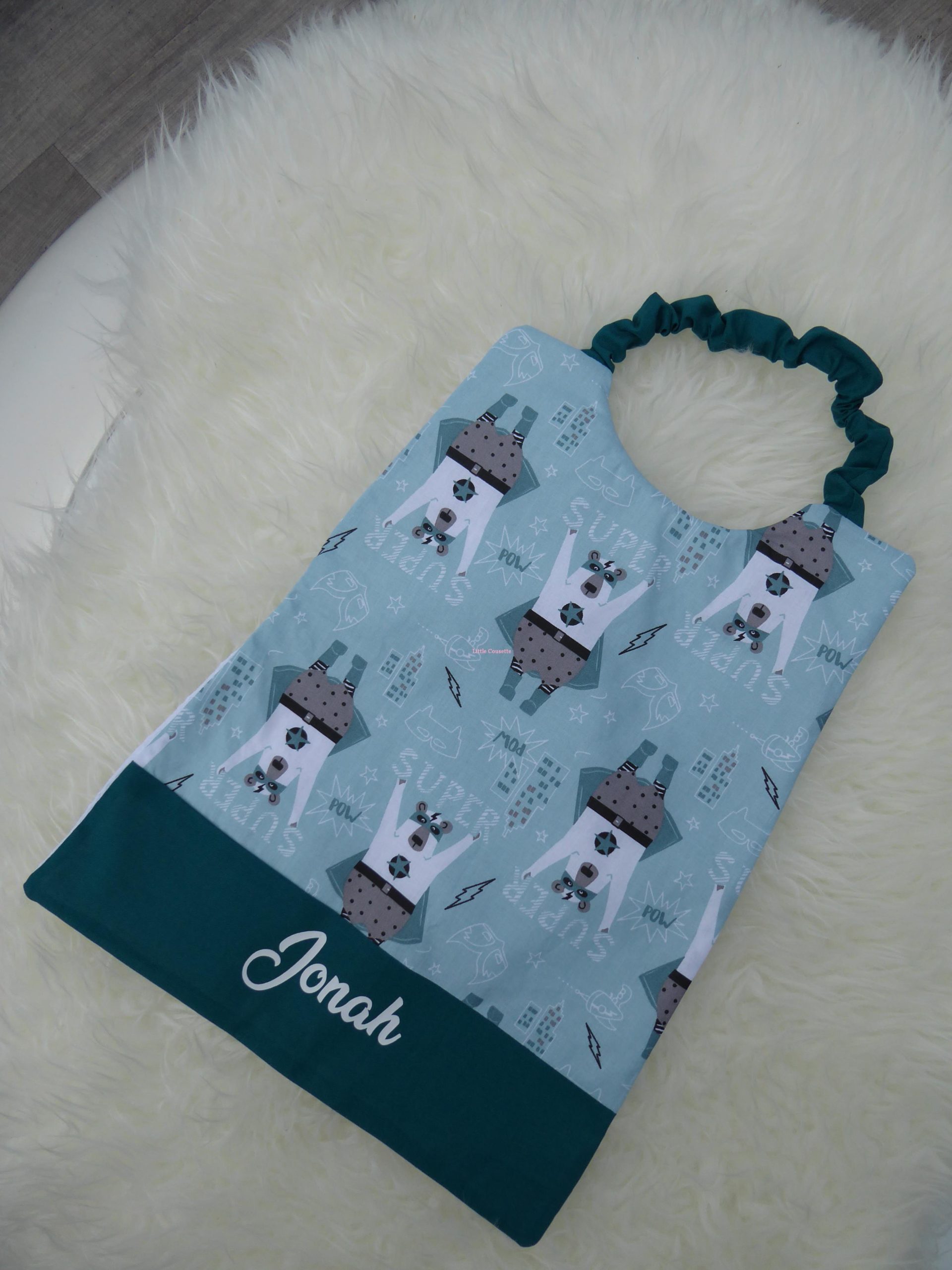 Serviette élastiquée cantine maternelle pour enfant personnalisée avec le prénom – Image 8