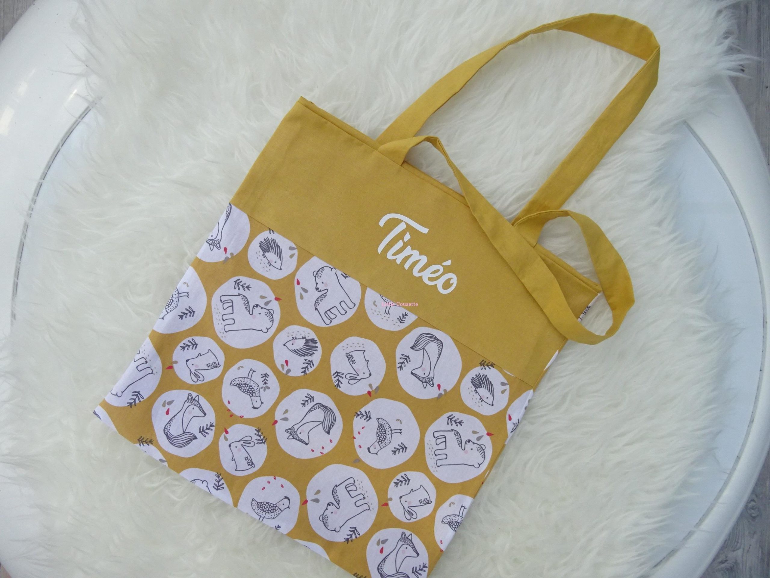 Tote bag sac plat sac de bibliothèque maternelle – Image 5
