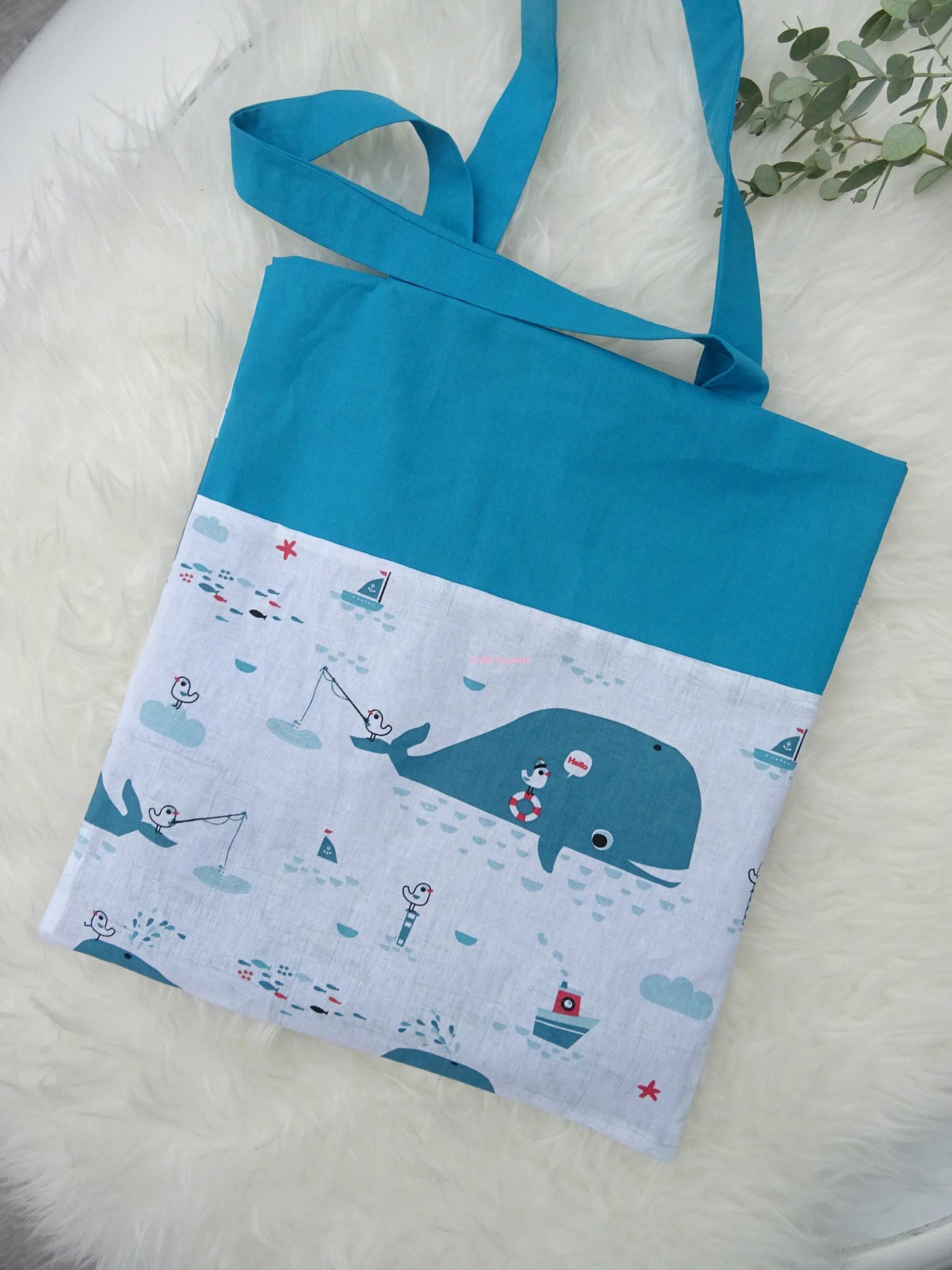 Tote bag sac plat sac de bibliothèque maternelle – Image 3