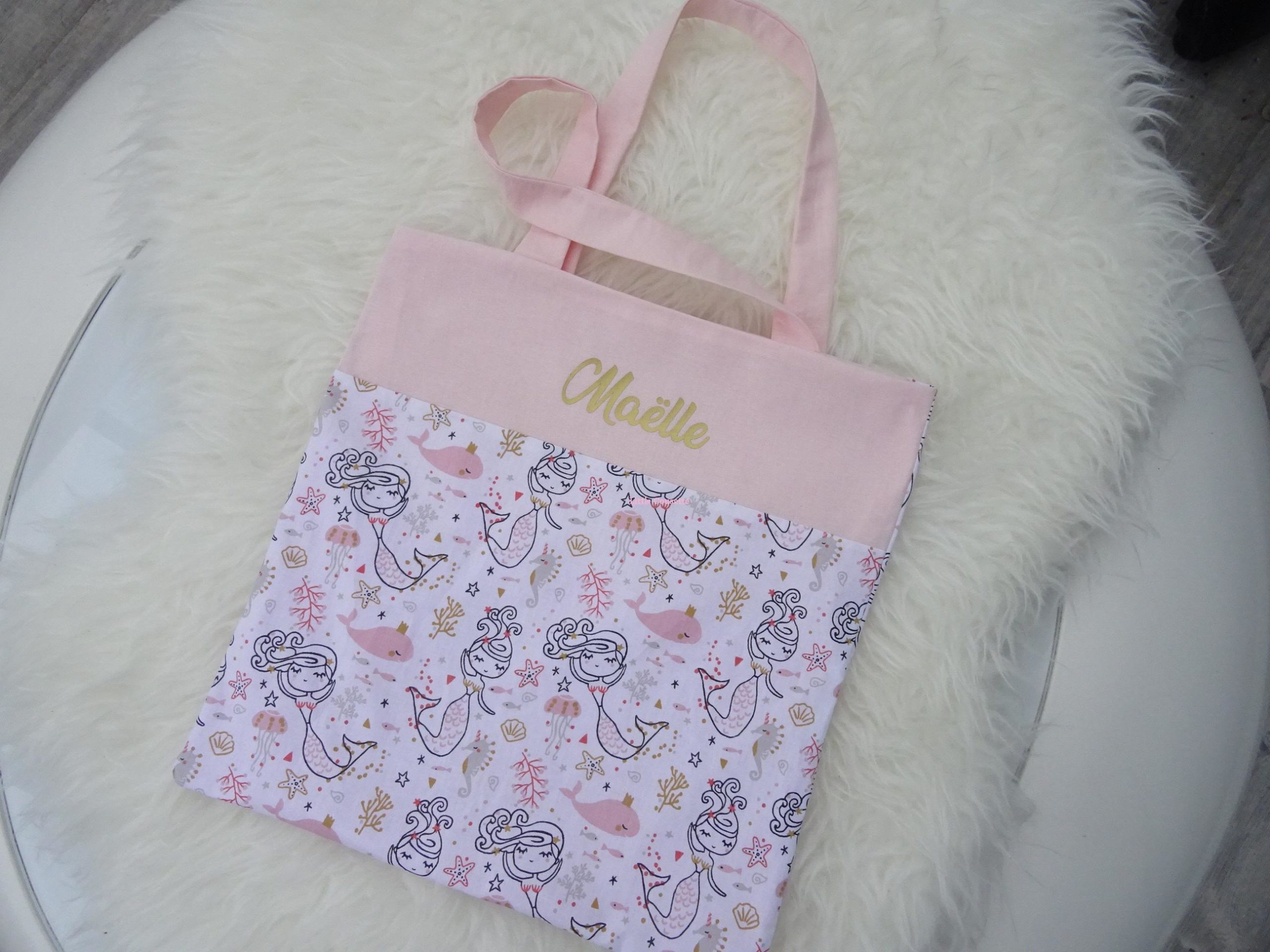 Tote bag sac plat sac de bibliothèque maternelle – Image 6