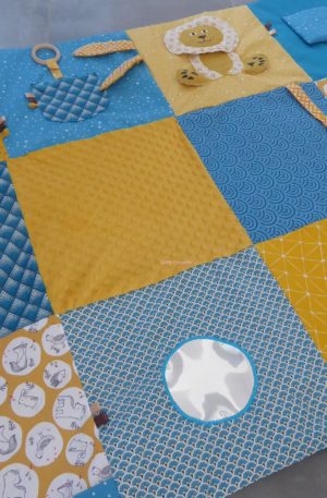 Tapis d'éveil sensoriel personnalisable pour bébé et enfant Montessori multi-activités d’éveil