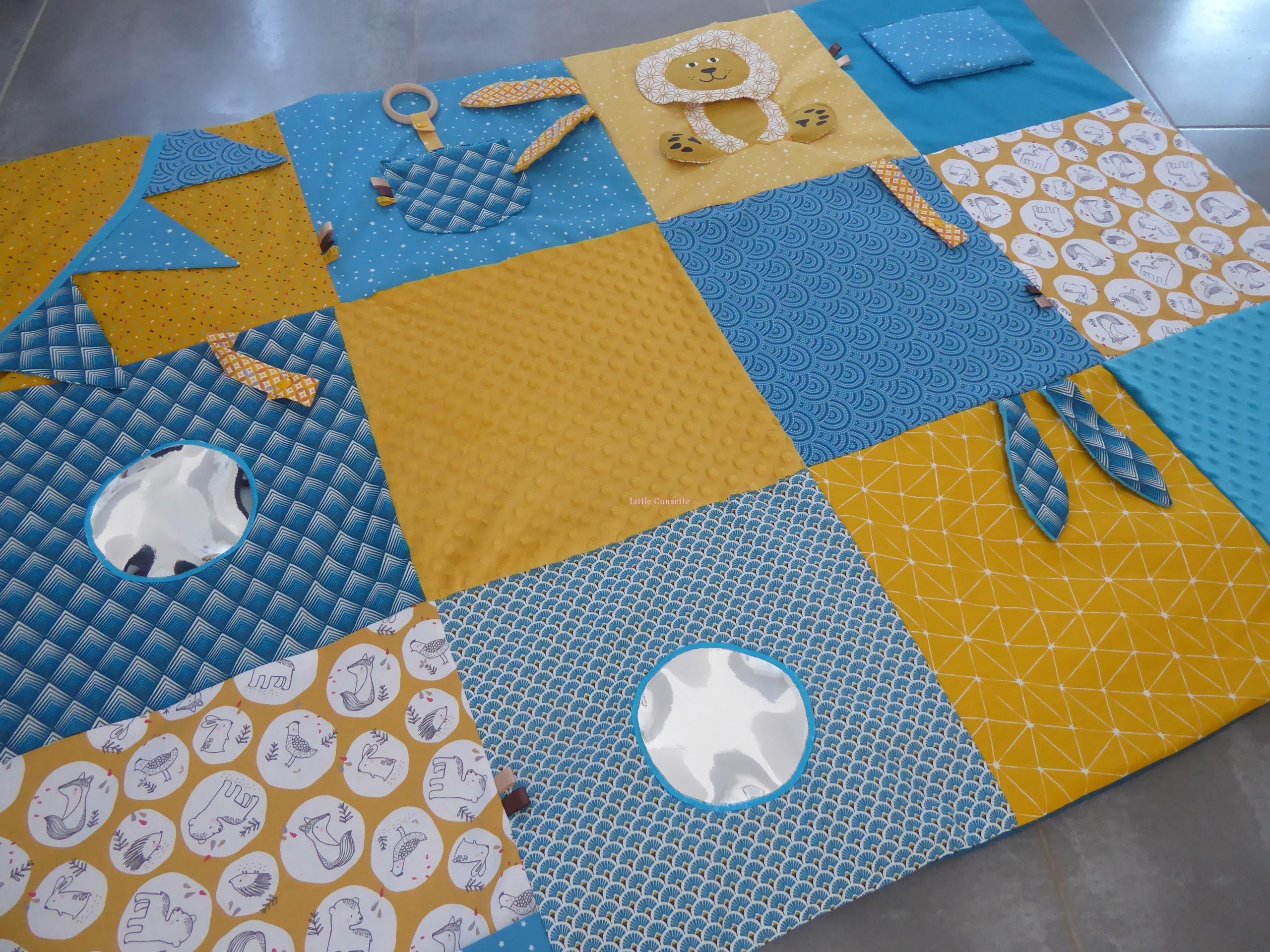 Tapis d'éveil sensoriel personnalisable pour bébé et enfant Montessori multi-activités d’éveil