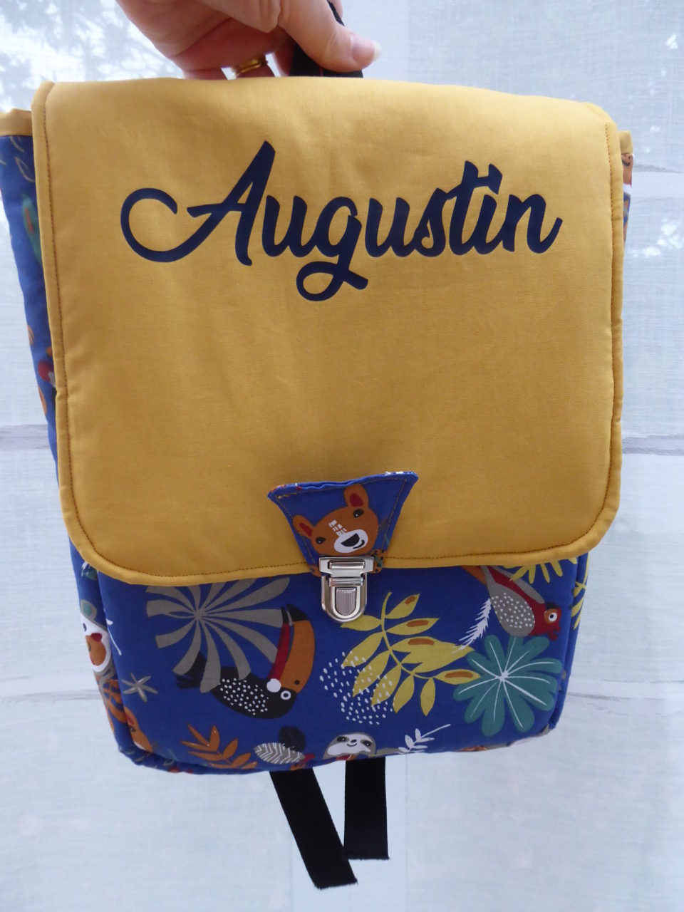 Cartable sac ?� dos maternelle personnalis?� tissu et pr?�nom �?? Tapis d'?�veil Montessori 