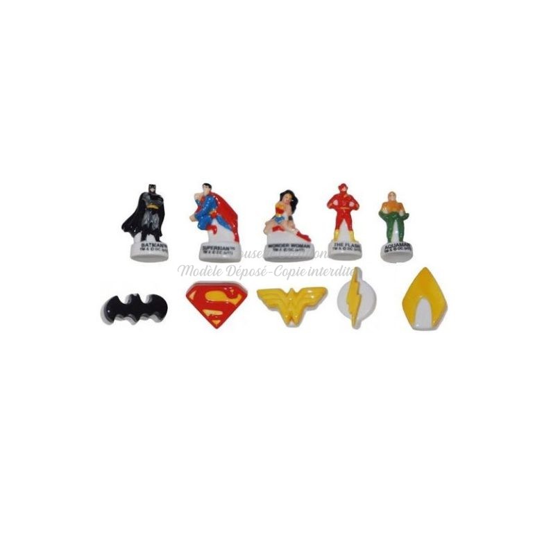 Fèves galette des Rois Justice League Superman Wonderwoman Aquaman Flash Batman