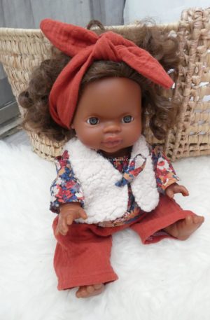 Gilet de Berger pour poupon Gordis de Paola Reina doublé Liberty