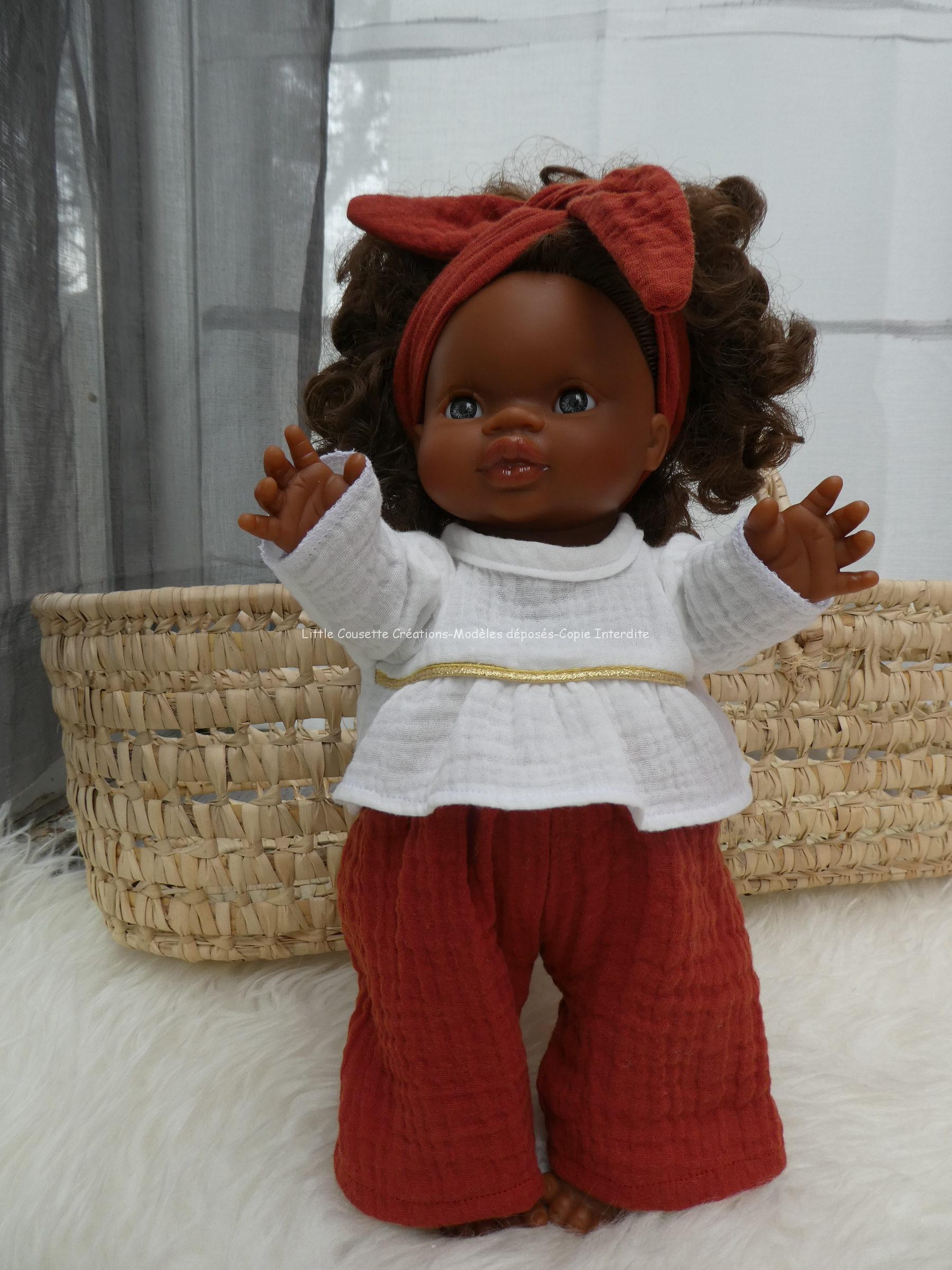 Ensemble 3 pièces double gaze pour poupons Gordis de Paola Reina