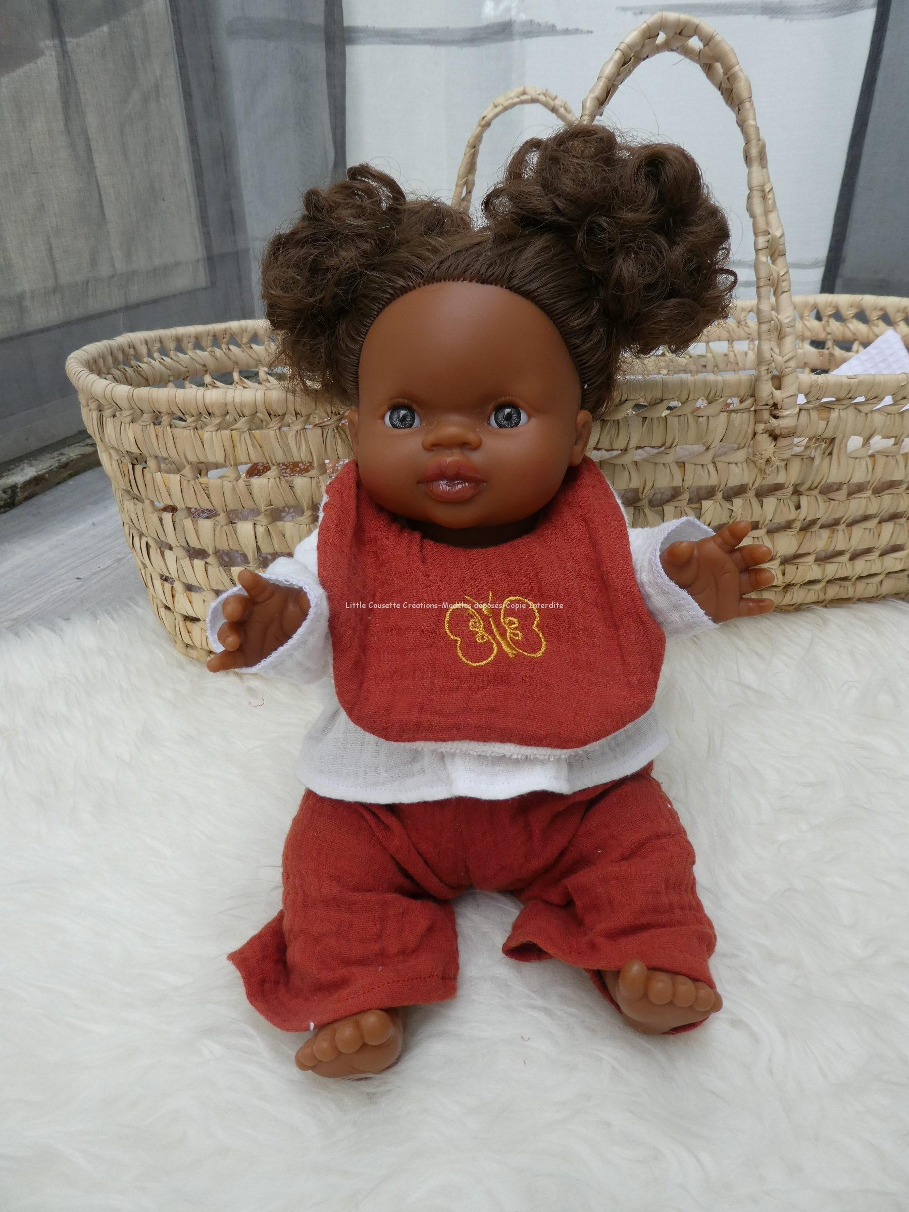 Bavoir pour poupée-tissu de votre choix-Coffret vêtements et accessoires pour poupons Gordis de Paola Reina